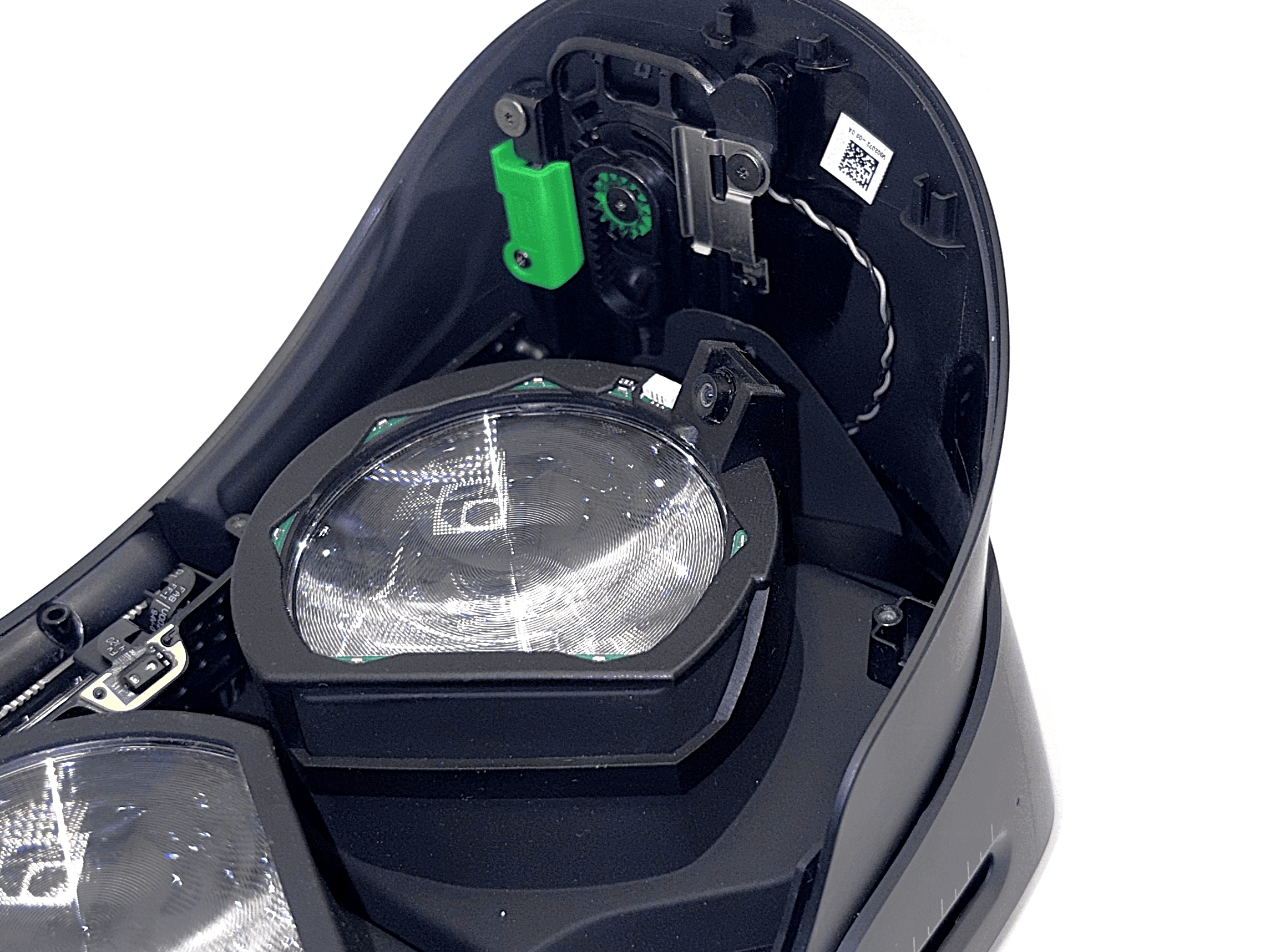 Vidinis vaizdas, rodantis dešiniojo juostinio kabelio išėjimo tašką