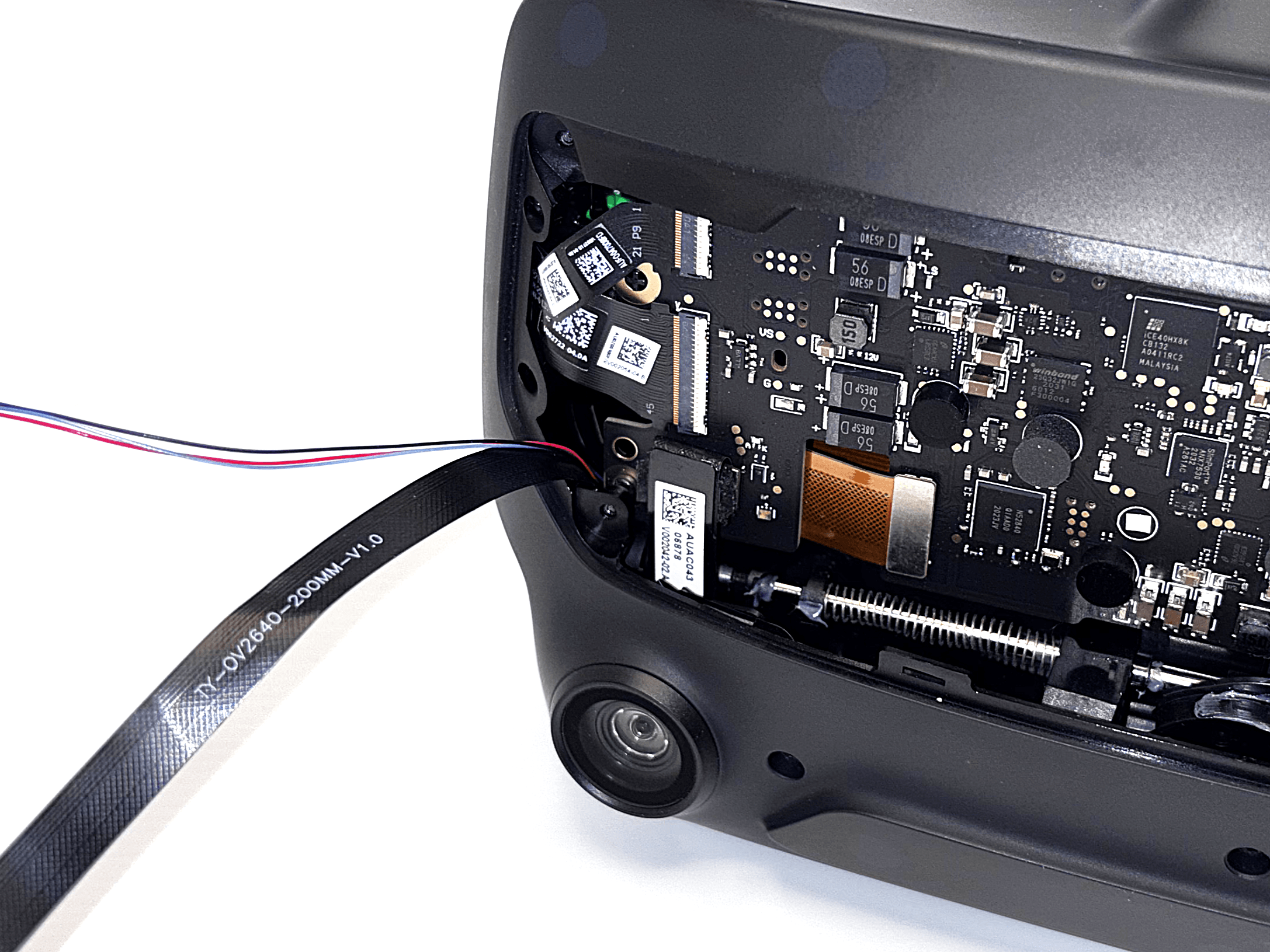 Dešiniojo LED kabelio prijungimas prie žiedo