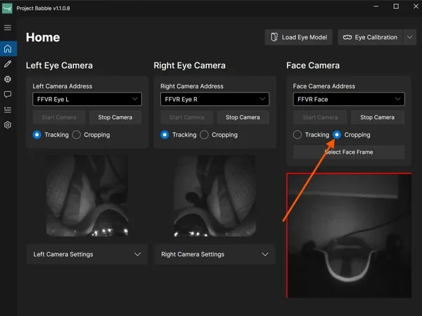 Veido kameros kadravimo režimas pasirinktas