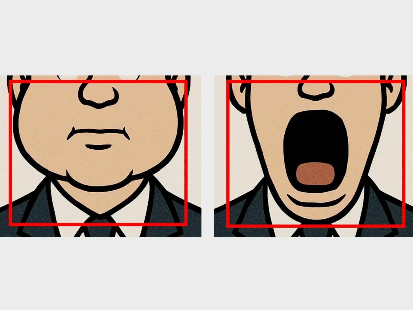 Kadro ribų nustatymas su išpūstais skruostais