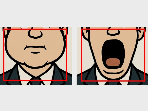 Kadro ribų nustatymas su išpūstais skruostais